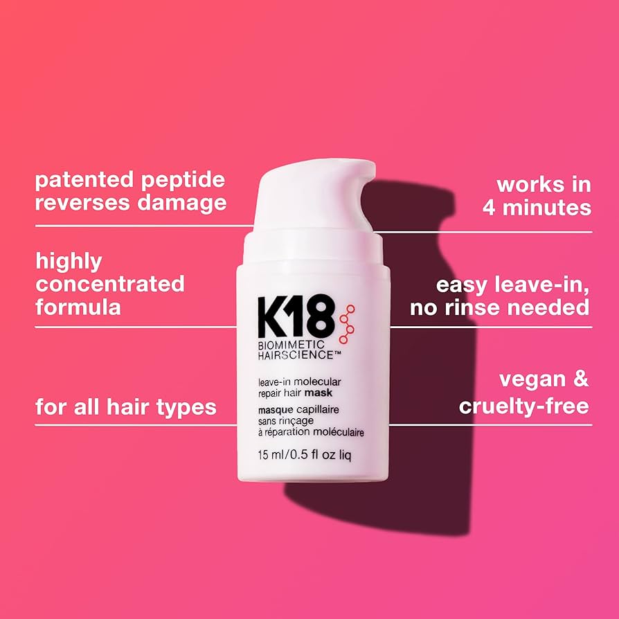 k18 biomimetic hairscience leave in molecular repair hair mask 15ml