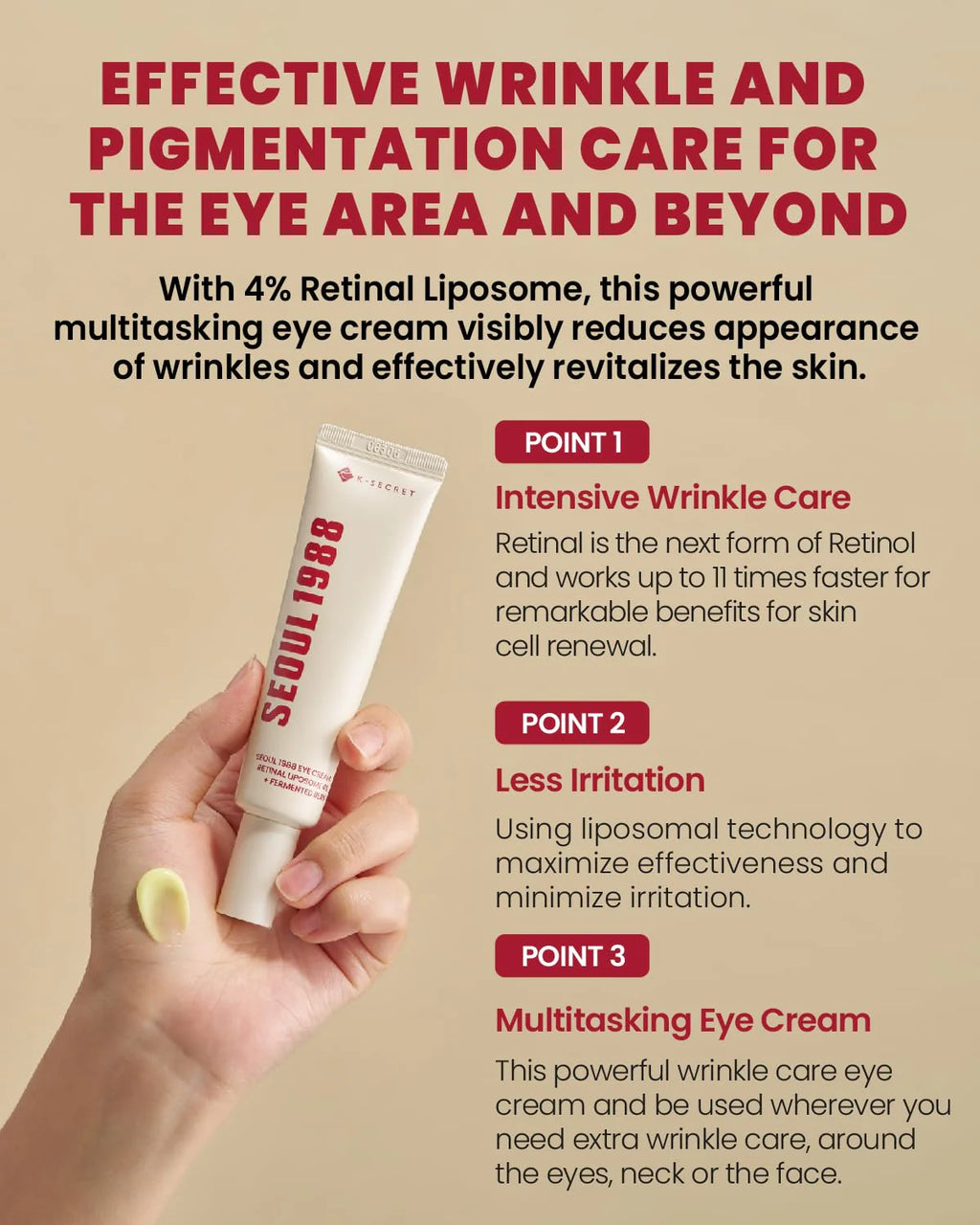 KSECRET SEOUL 1988 Eye Cream : Retinal Liposome 4% + Fermented Bean 30 ml