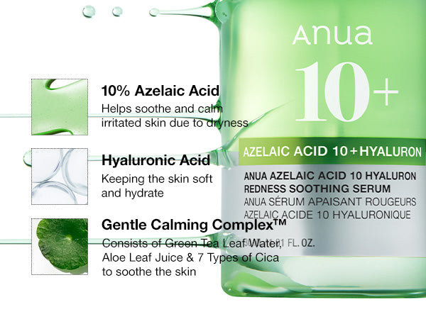 ANUA Azelaic Acid 10 Hyaluron Redness Soothing Serum- 30 ml