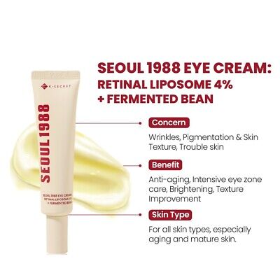 KSECRET SEOUL 1988 Eye Cream : Retinal Liposome 4% + Fermented Bean 30 ml